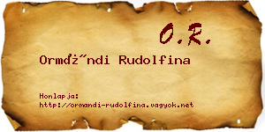 Ormándi Rudolfina névjegykártya